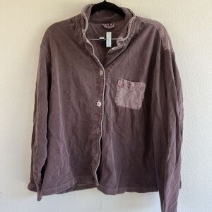 Clio Button Down Shirt Jacket Purple Women’s Medium